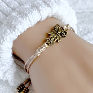 Owl bracelet, Vintage bronze owl bracelet, Friendship bracelet, Waxed cord bracelet, Best friend gift, Minimalist jewelry, Gift for her