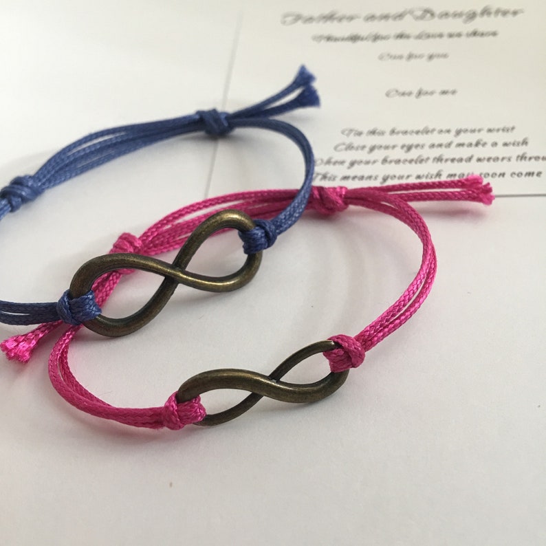 Father daughter gift,Infinity bracelets,Father/'s day gift,Gift for Dad,Daddy and me,Gifts and mementos,Bracelets,Jewelry,Wish bracelet,gift