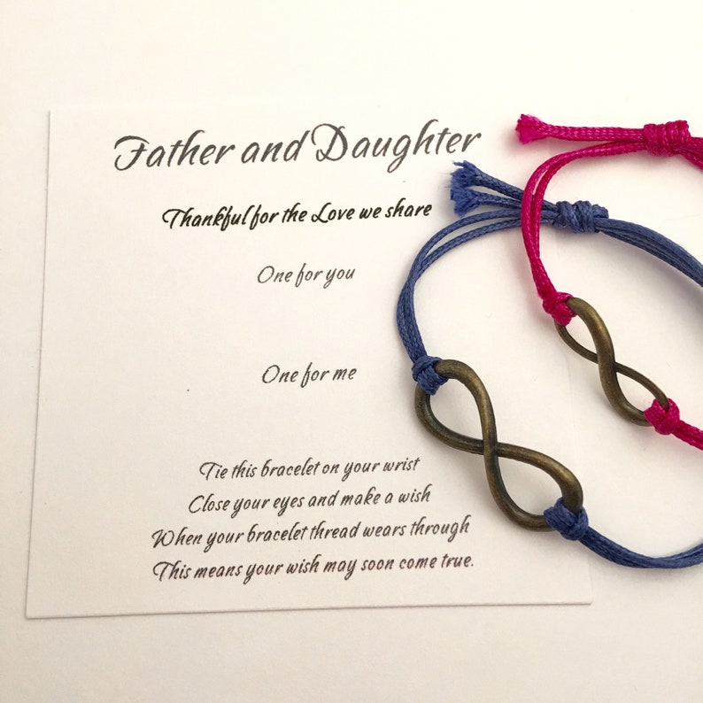 Father daughter gift,Infinity bracelets,Father/'s day gift,Gift for Dad,Daddy and me,Gifts and mementos,Bracelets,Jewelry,Wish bracelet,gift