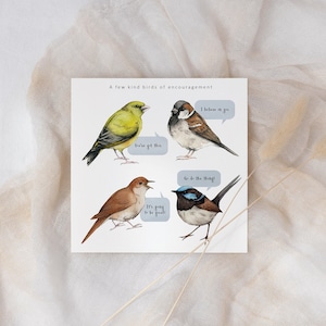 Carte de motivation - Oiseaux d'encouragement
