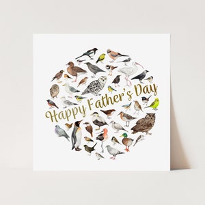Carte de fête des pères avec des oiseaux