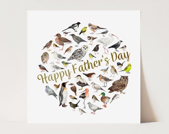 Father's Day card with birds