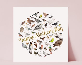 Mother's Day card with birds