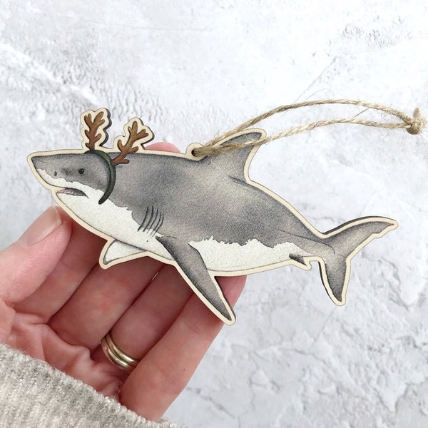 Great white shark Christmas ornament
