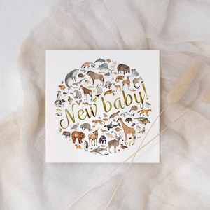 Nouvelle carte pour bébé avec motif animal