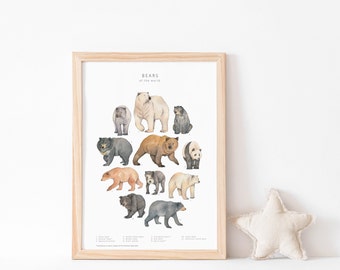 Bears watercolour print