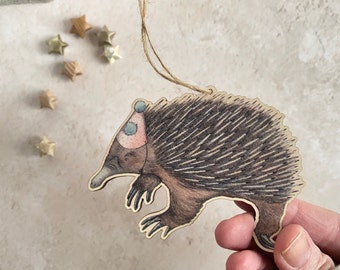 Echidna wooden decoration