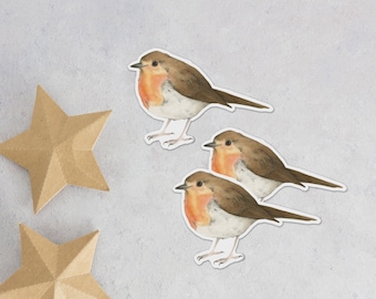 Robin Christmas stickers