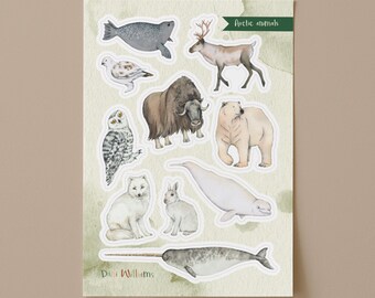 Arctic Animals Paper Sticker Sheet