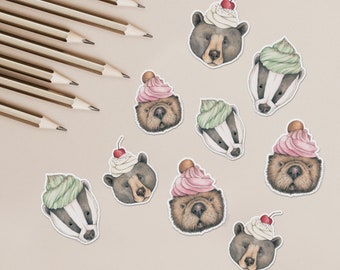 Animal cake stickers