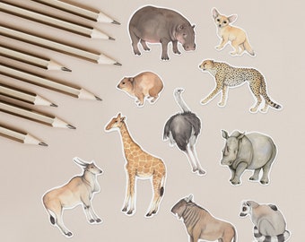 African animal stickers