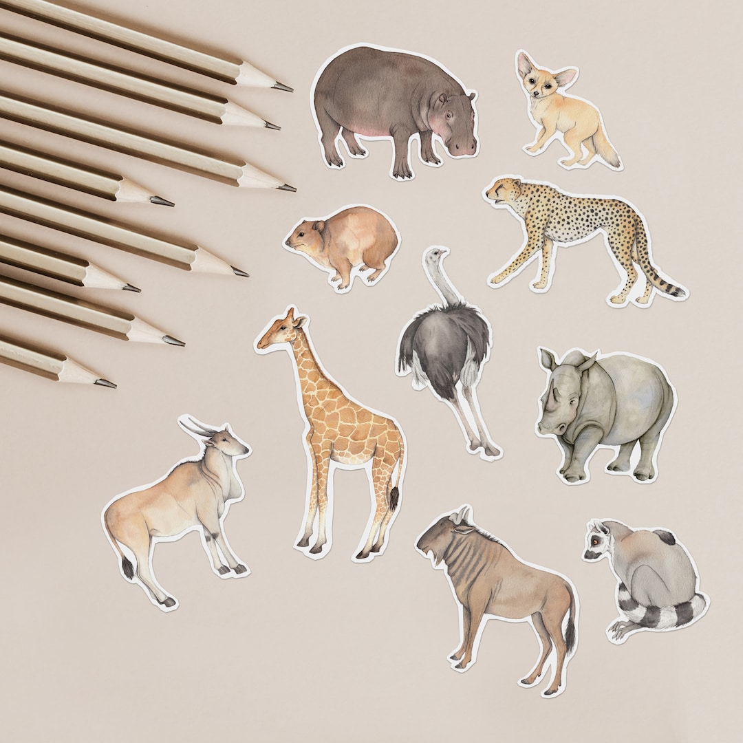 African Animal Stickers Etsy