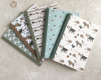 A6 notebook set with animal illustrations