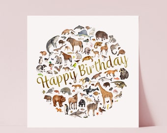 Animal kingdom birthday card