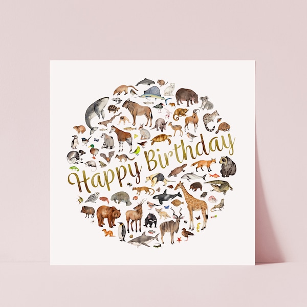 Animal kingdom birthday card