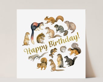 Squirrel birthday card