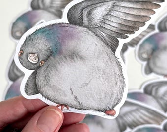 Funny penguin die cut vinyl sticker