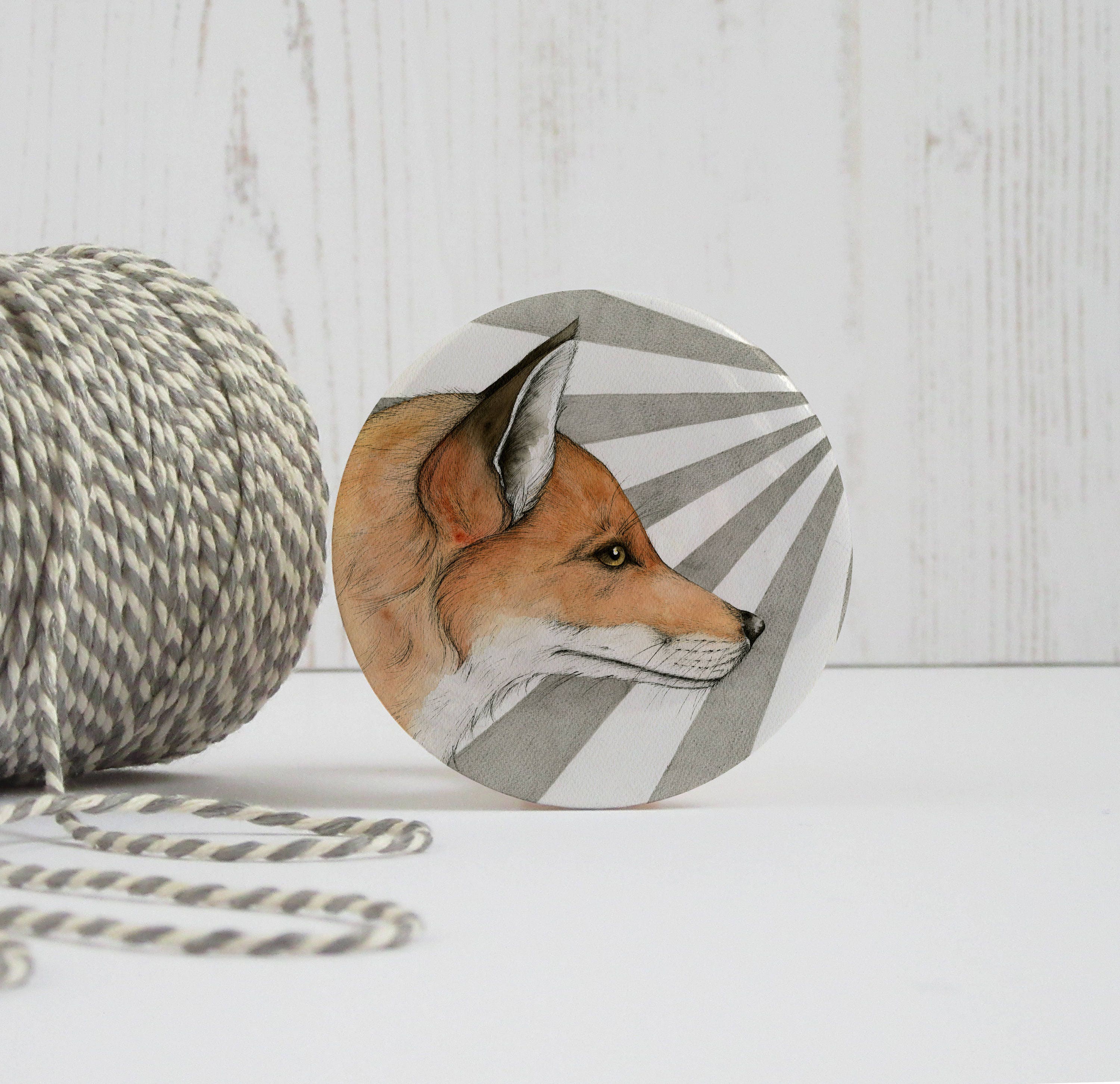 Fox pocket mirror fox gift small gift red fox animal Etsy