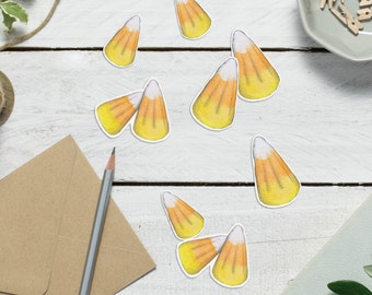 Candy corn Halloween stickers