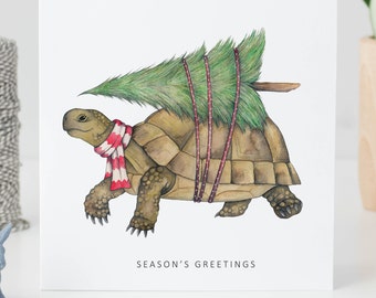 Tortoise animal Christmas card