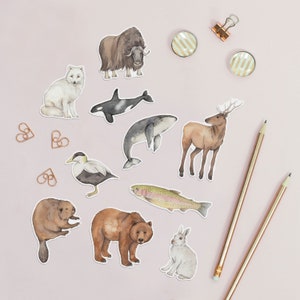 Alaskan animals sticker set