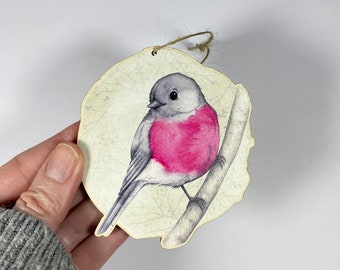 Rose robin ornament - SECONDS
