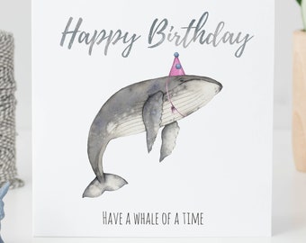 Whale birthday card