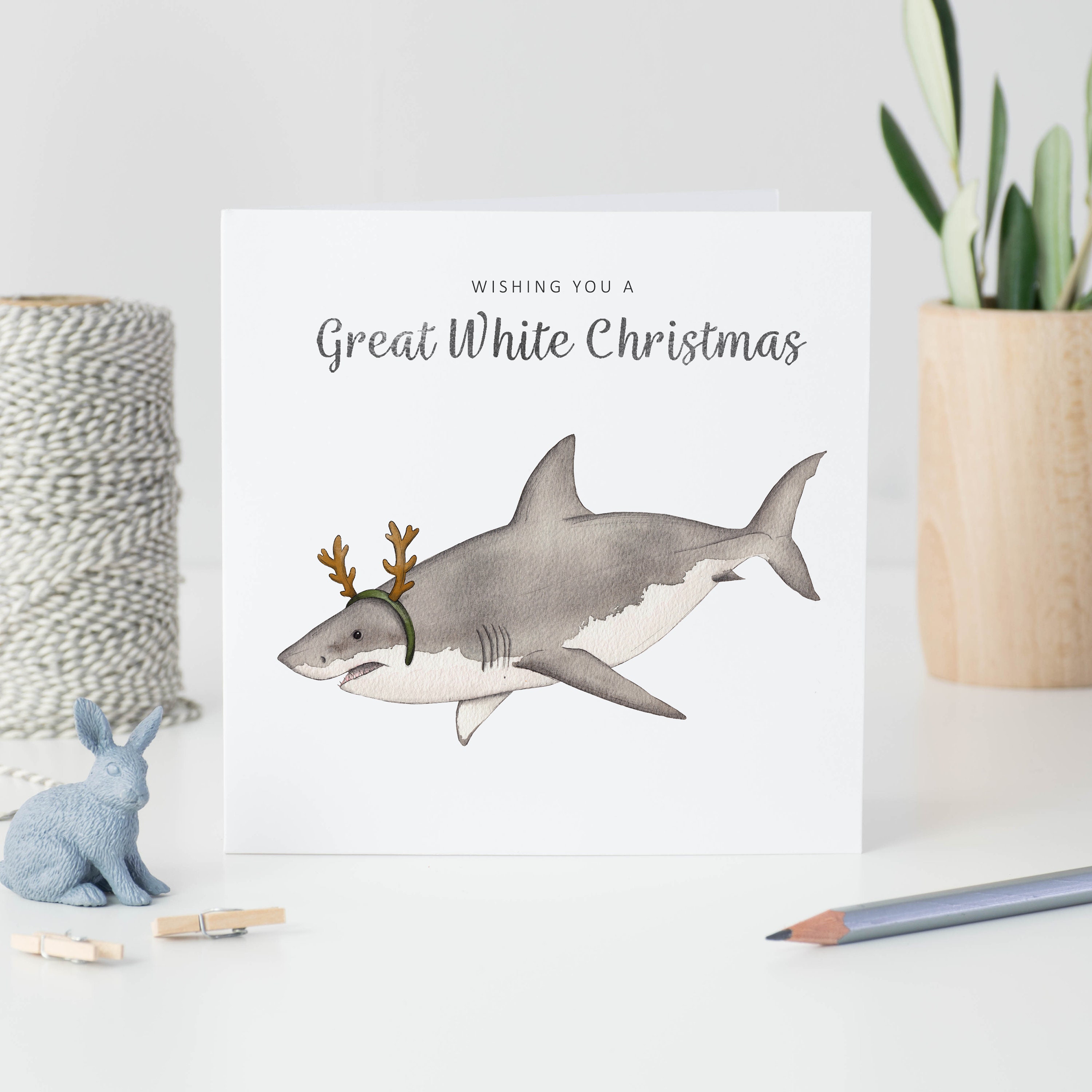 Shark Christmas Card 