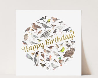 Bird illustration birthday card