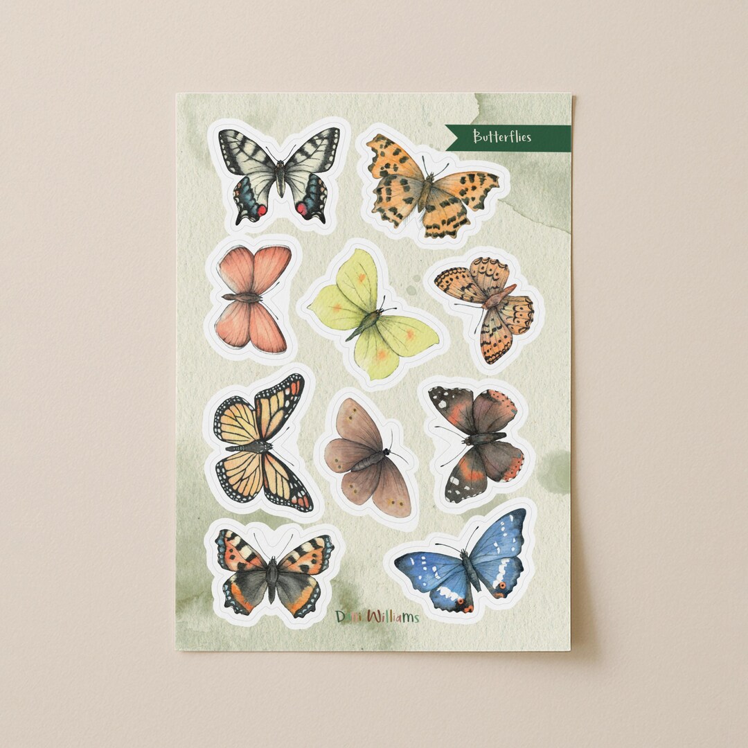 Butterfly Paper Sticker Sheet - Etsy