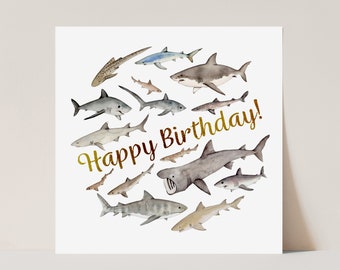 Carte d'anniversaire requin