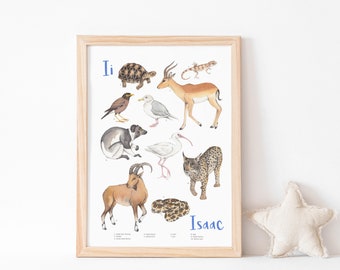 Custom animal alphabet print