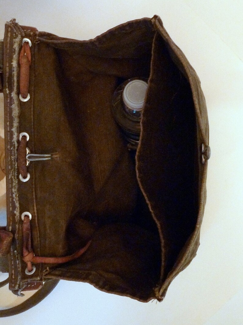 Hand Painted Sayulita Surf on Vintage Canvas Military Bag Satchel