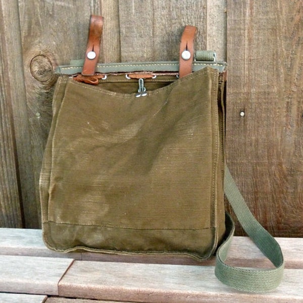 Canvas Vintage Swiss Military Bag Satchel - Cleaned and Sanitized