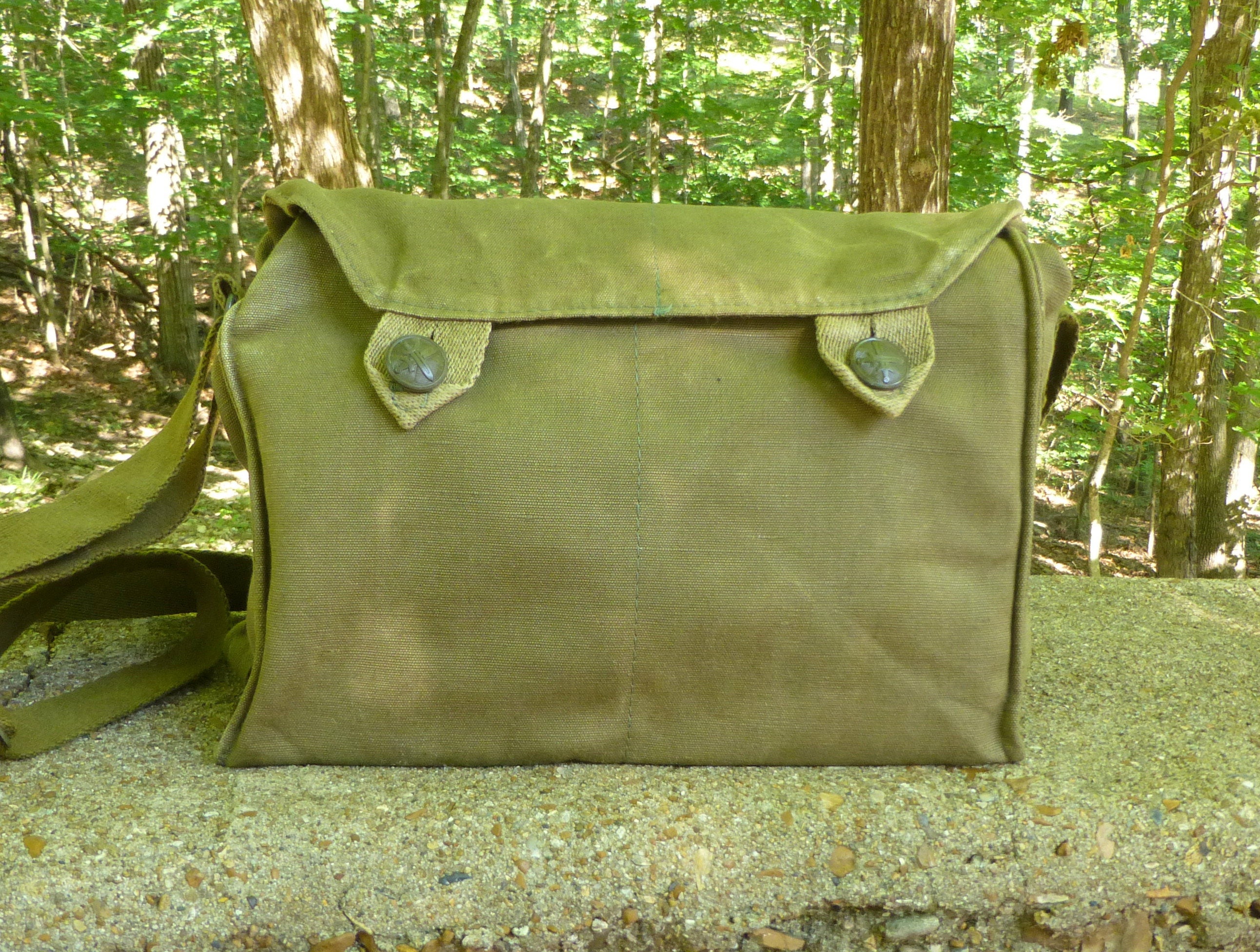 Vintage Military Canvas Messenger Bag Satchel