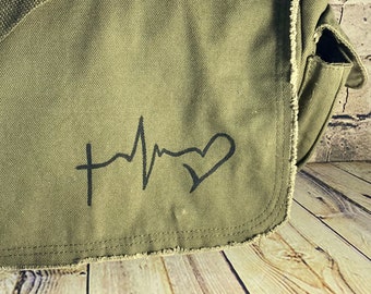 Canvas Messenger Bag - Faith Hope & Love - 1 Corinthians 13