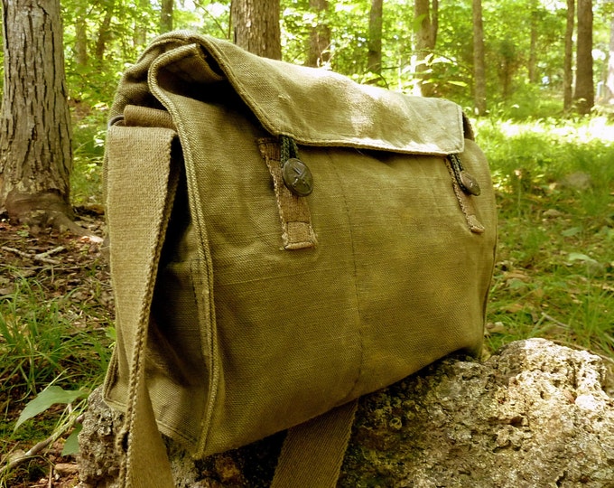 Vintage Canvas Military Messenger Bag Etsy