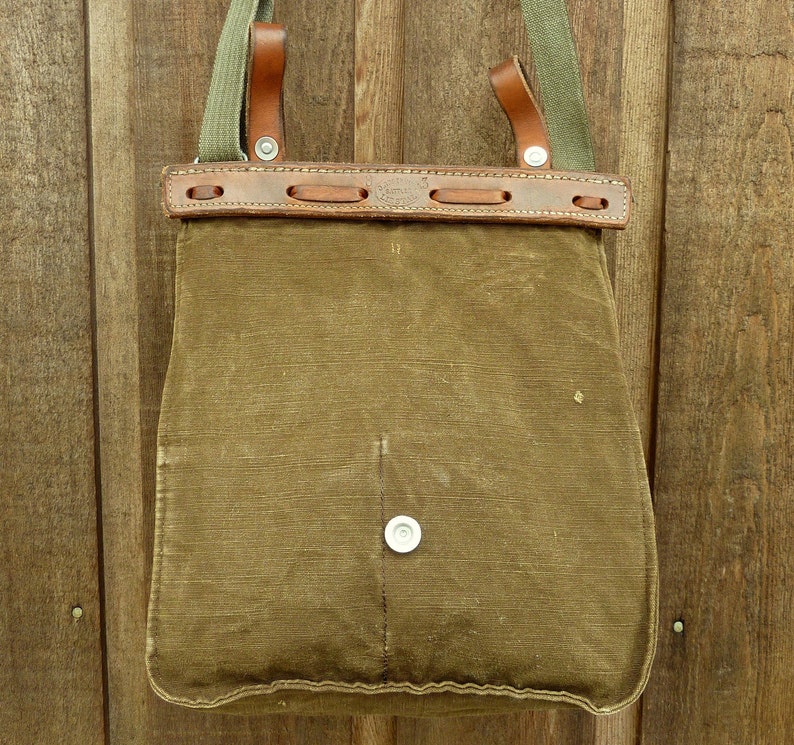 Hand Painted Sayulita Surf on Vintage Canvas Military Bag Satchel