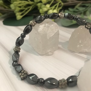 Magnetic therapy bracelet | Pain-relief | Circulation boosting | Anxiety busting | Hematite single-strand bracelet for overall wellness bild 6