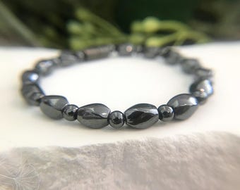 Magnetic Hematite Twist Bead Bracelet | Anxiety Relief