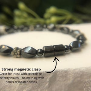 Magnetic therapy bracelet | Pain-relief | Circulation boosting | Anxiety busting | Hematite single-strand bracelet for overall wellness bild 8