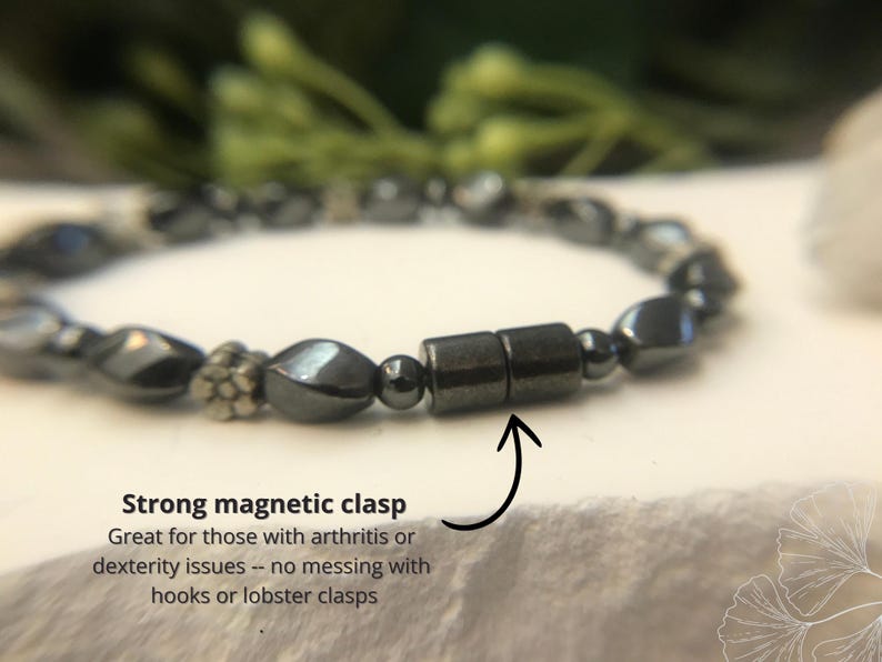Magnetic therapy bracelet | Pain-relief | Circulation boosting | Anxiety busting | Hematite single-strand bracelet for overall wellness bild 8