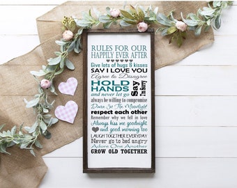 Happily Ever After Rules Wedding Anniversary Sign