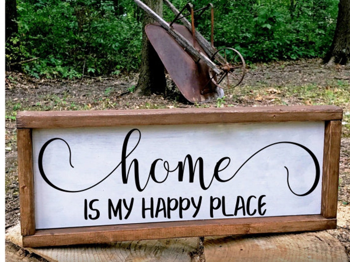 Home is My Happy Place Wood Sign Etsy Italia