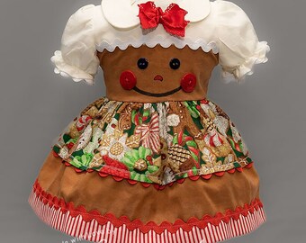 18 Inch Doll Clothes, 18" Doll Clothes Pattern, Gingerbread Pattern, 18" Doll Pattern pdf, Gingerbread Dress