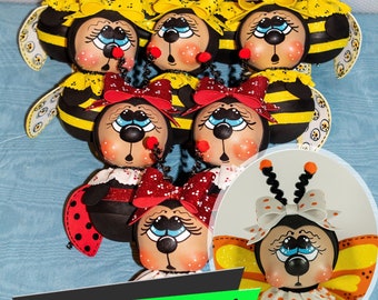 BEE Attachment - LADYBUG Attachment - BumbleBee Decor - LadyBug Decor - Wreath Attachments - Dolls and Decor - Gifts