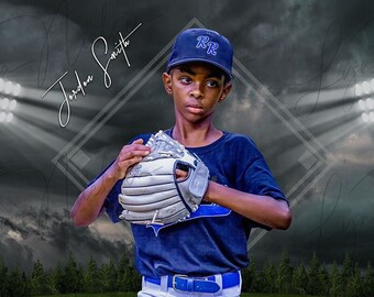 Play Ball, Baseball Field Template, Ballfield Background, Digital Sports Template, Digital Baseball Template