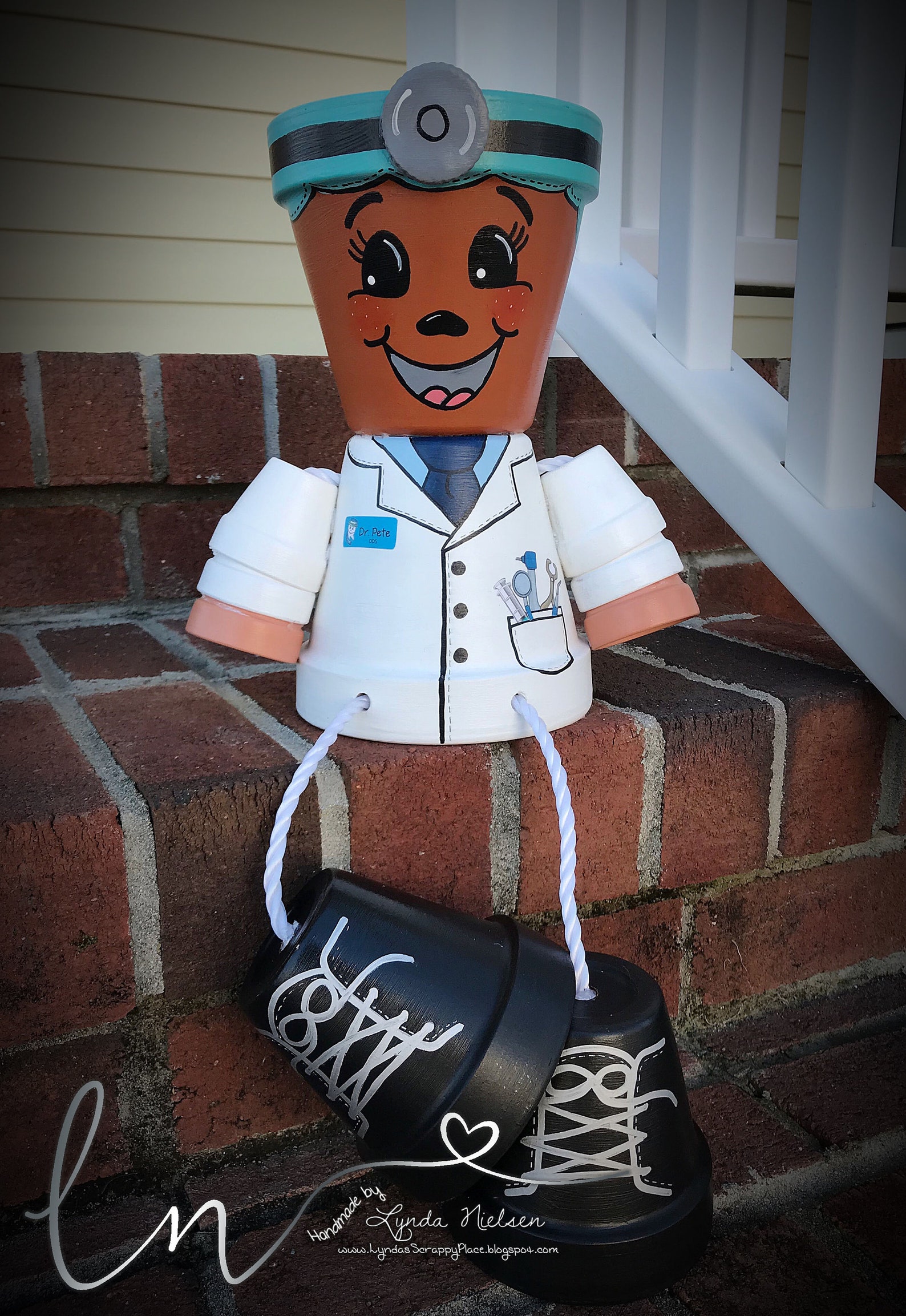 Clay Pot DOCTOR NURSE DENTIST Hand Painted Terra Cotta Etsy