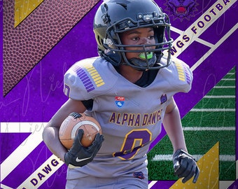 Football Shapes and Angles Sports Background, Digital Sports Template, Digital Photo Template