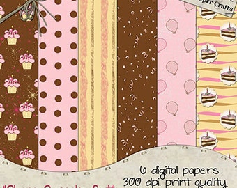 Choco Cupcake - Digital Paper